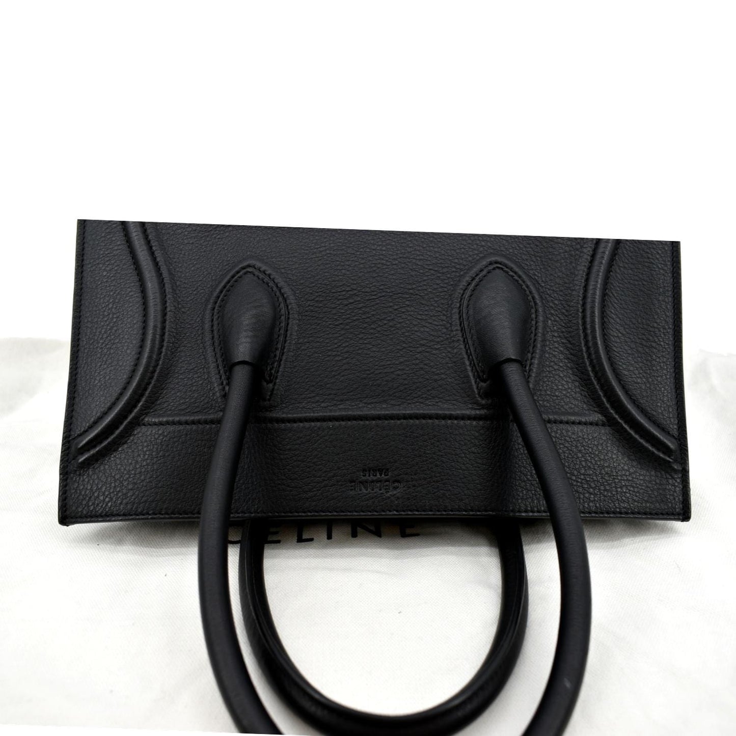 CELINE Luggage Phantom Medium Leather Tote Bag Black