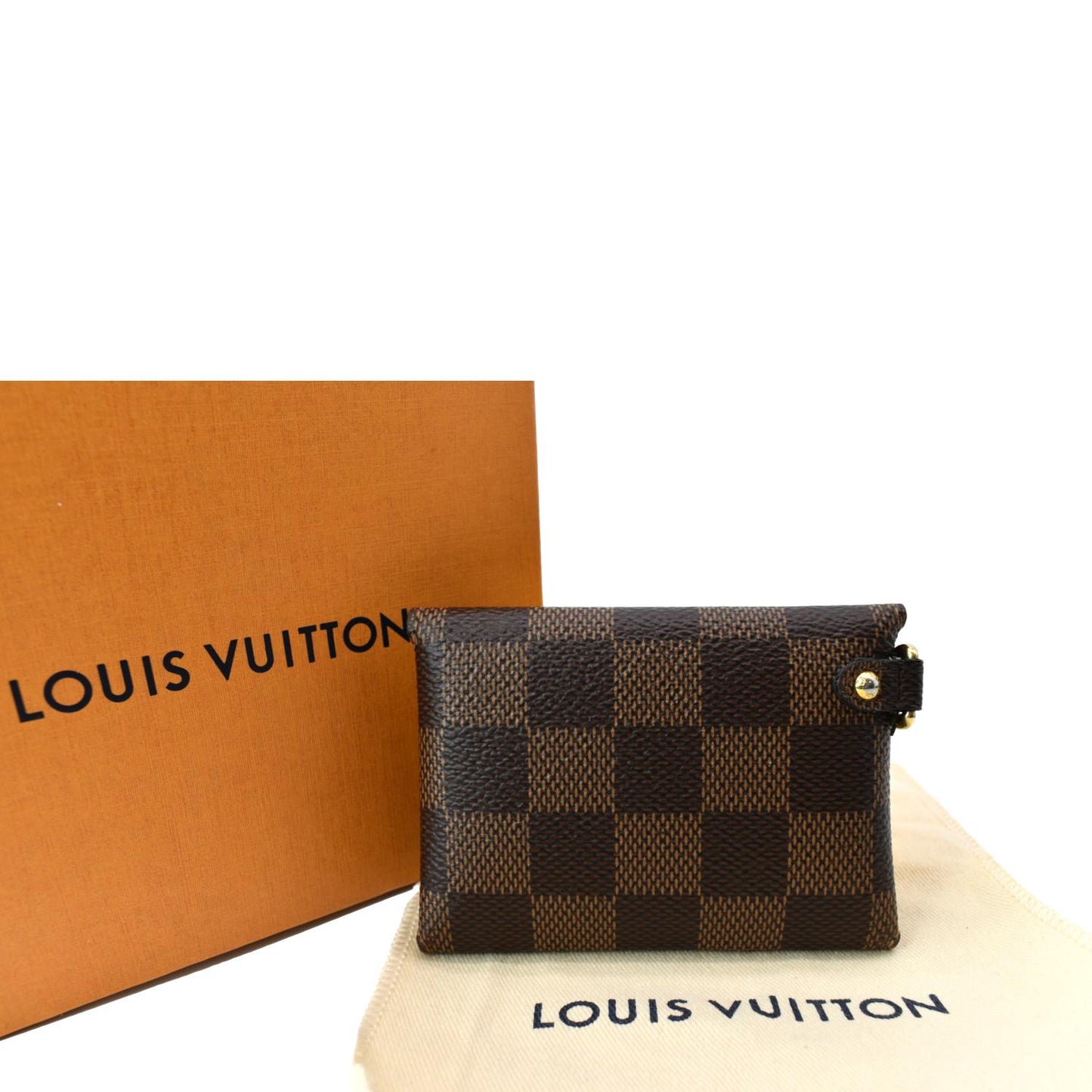 LOUIS VUITTON Kirigami Pochette Damier Ebene Clutch Brown