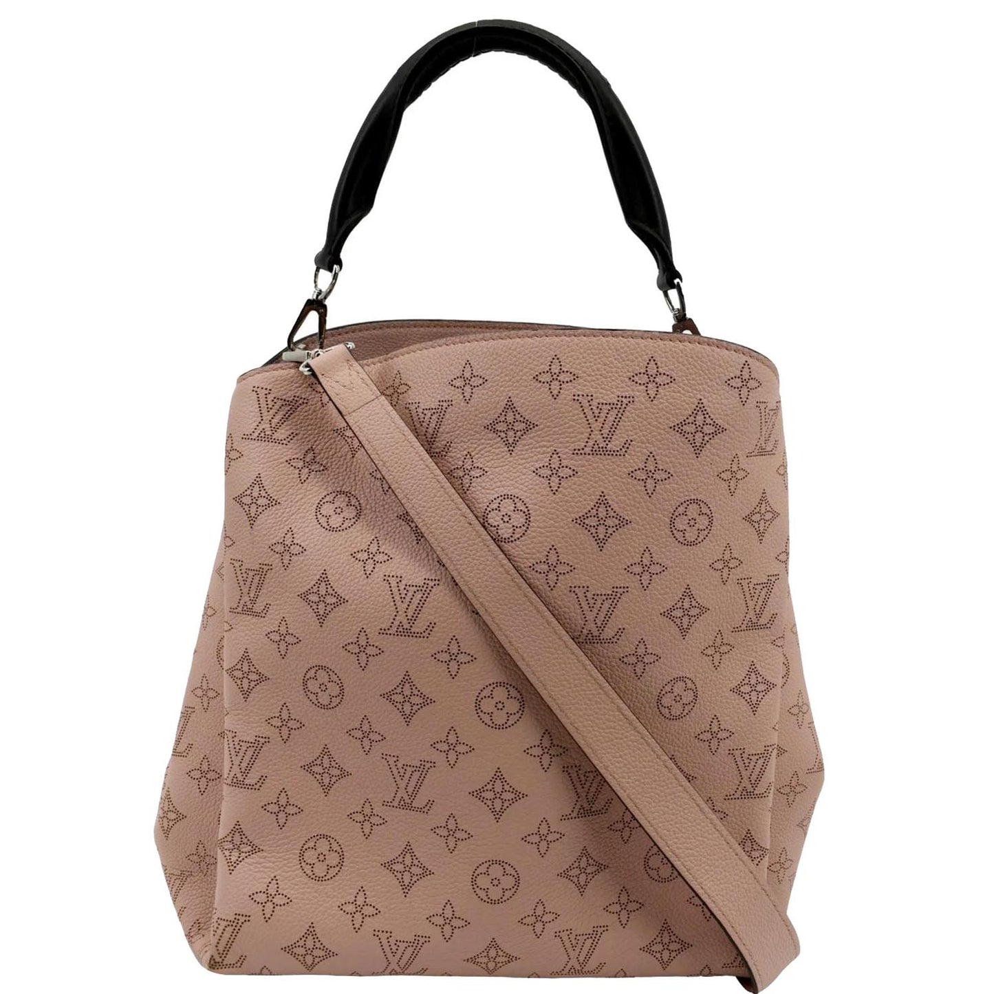 LOUIS VUITTON Babylone Mahina Calfskin Leather Satchel Bag Pink