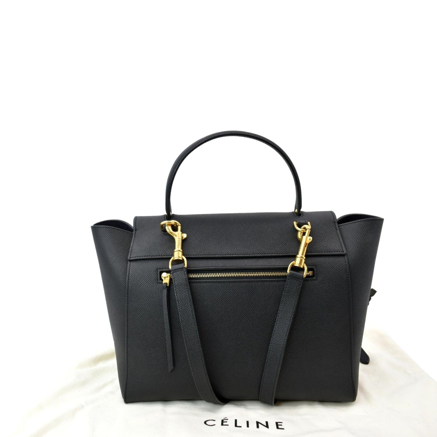 CELINE Mini Belt Grained Calfskin Leather Shoulder Bag Black - Hot Deals