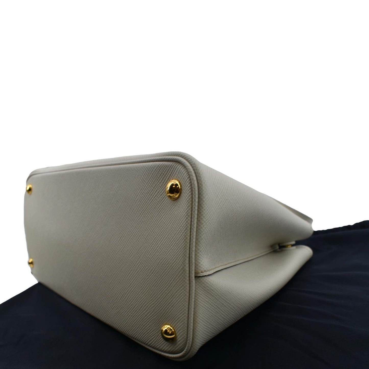 PRADA Medium Double Saffiano Leather Crossbody Bag White - Hot Deals