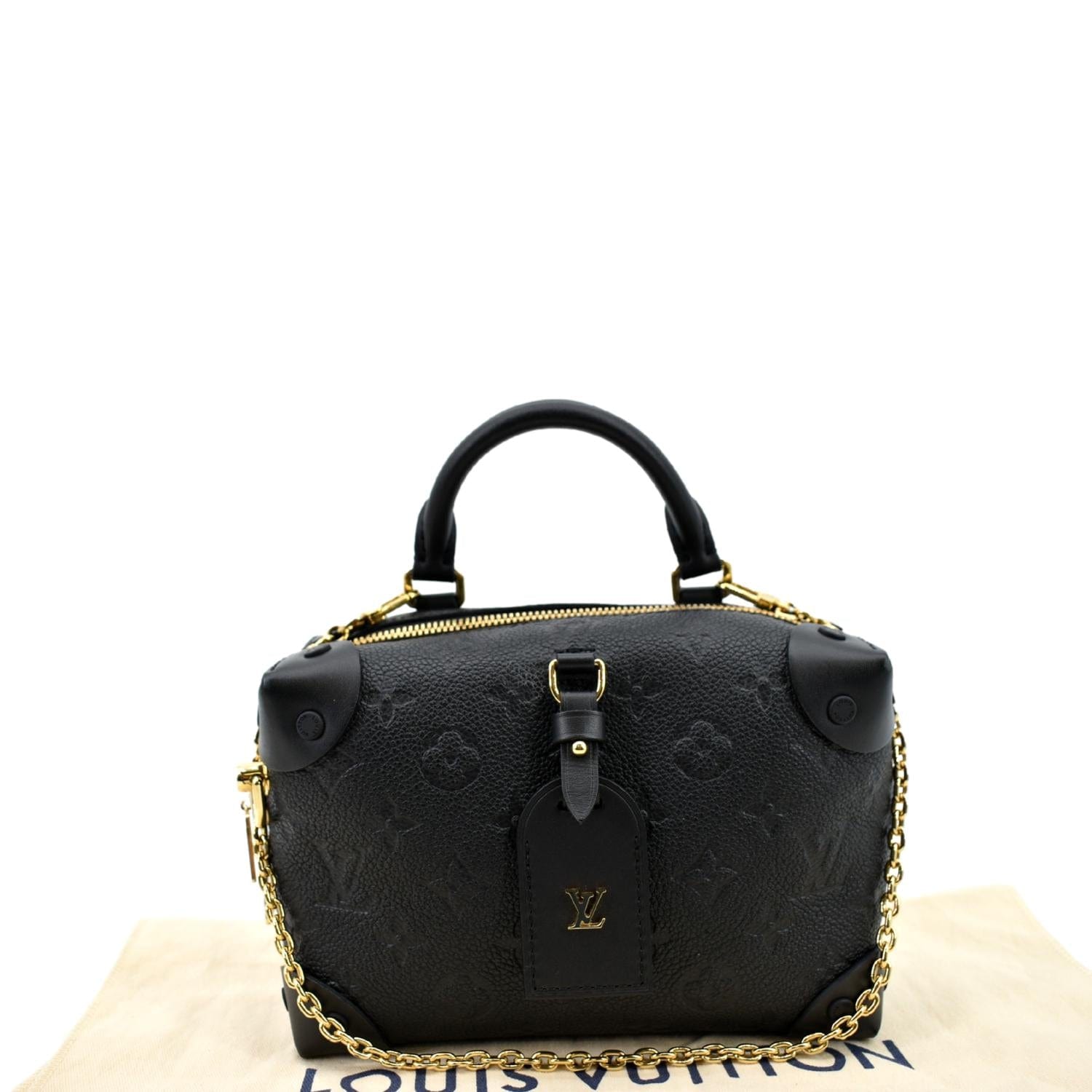 LOUIS VUITTON Petite Malle Souple Monogram Empreinte Shoulder Bag Black