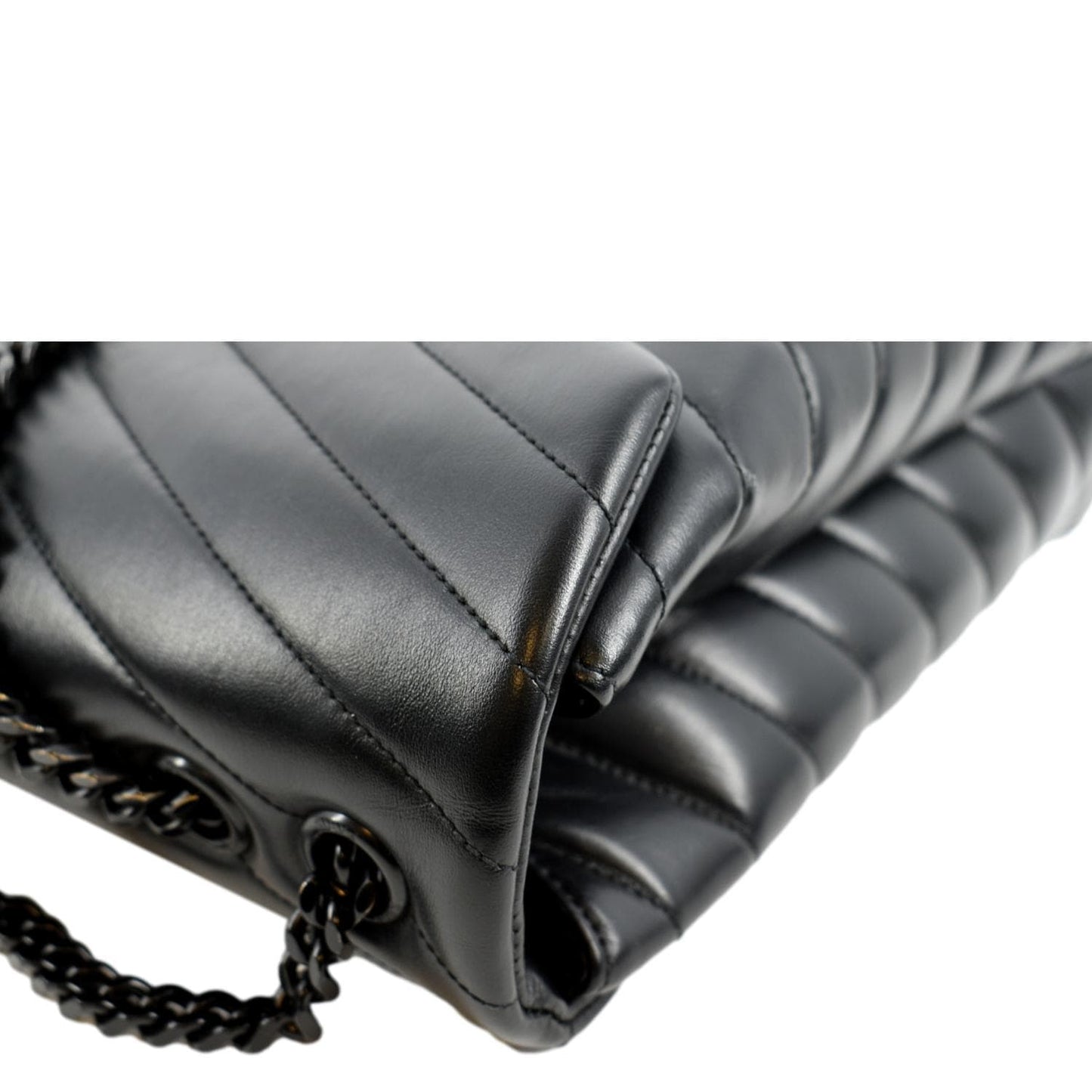 SAINT LAURENT Large Loulou Matelasse Leather Chain Shoulder Bag Black