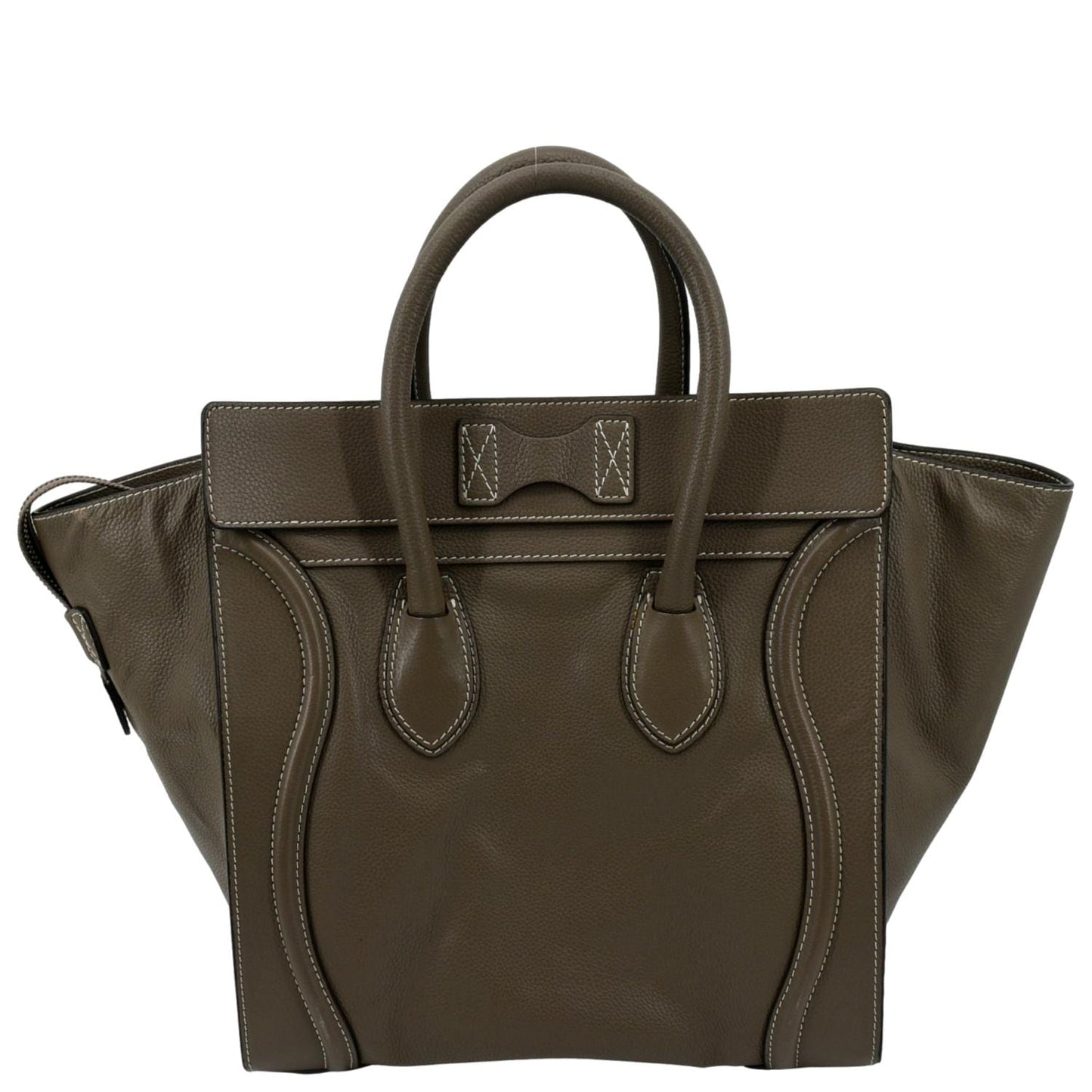 CELINE Souris Mini Luggage Calfskin Leather Tote Bag Dune