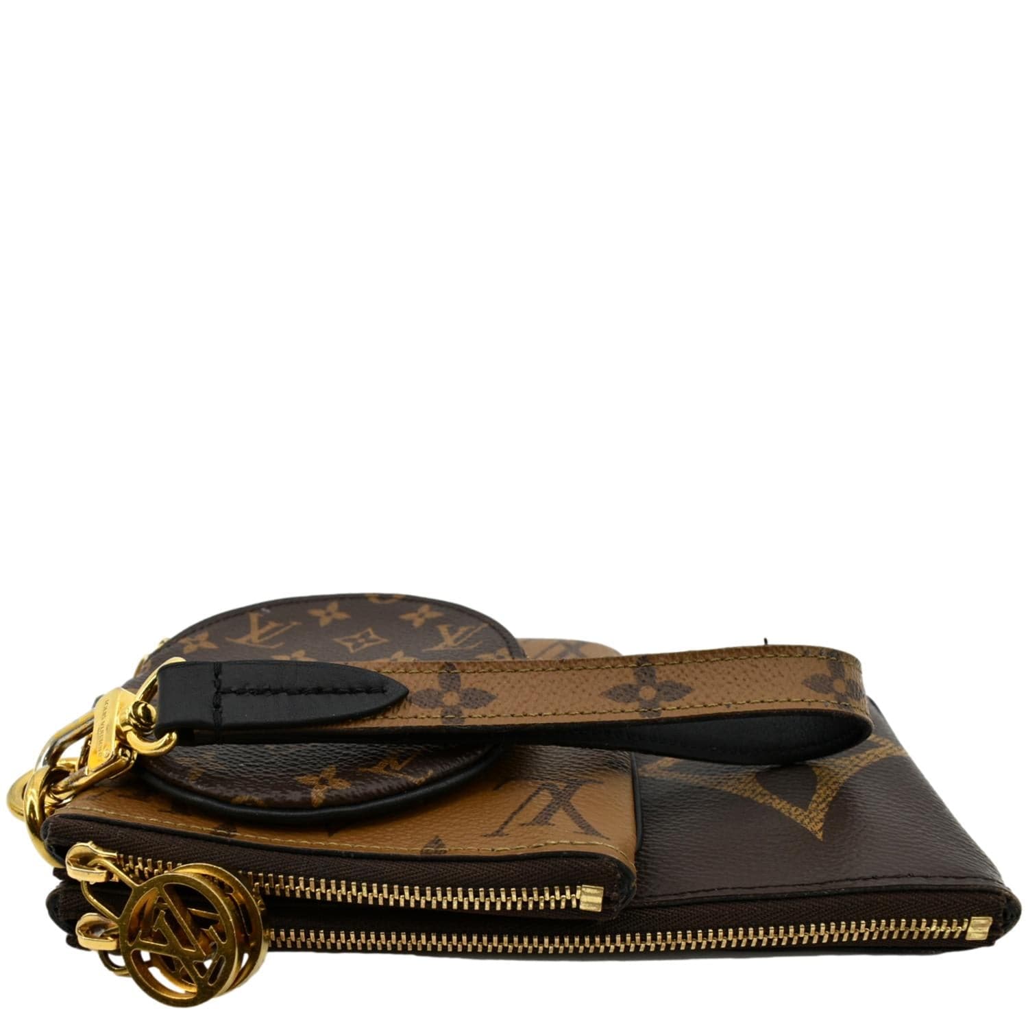 LOUIS VUITTON Monogram Canvas Trio Pouch Bag Brown
