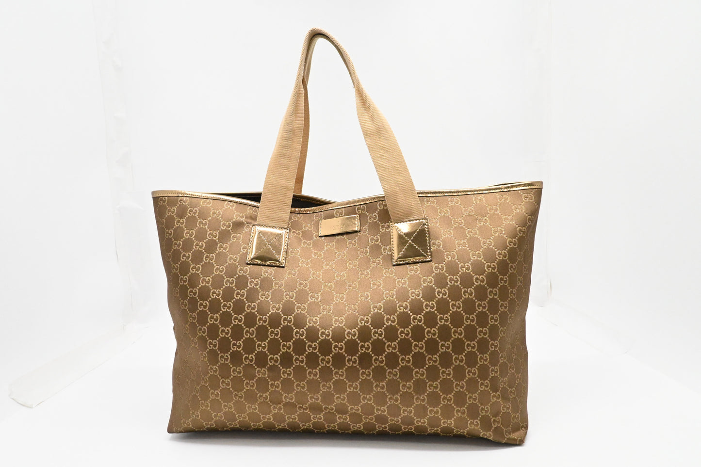 Gucci Large Tote in Brown and Gold GG Canvas