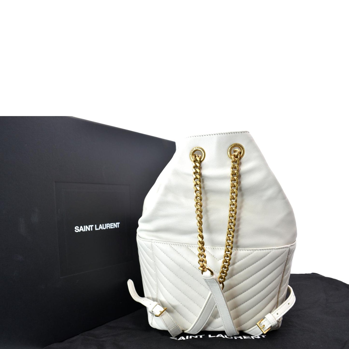 SAINT LAURENT Joe Lambskin Leather Backpack Bag