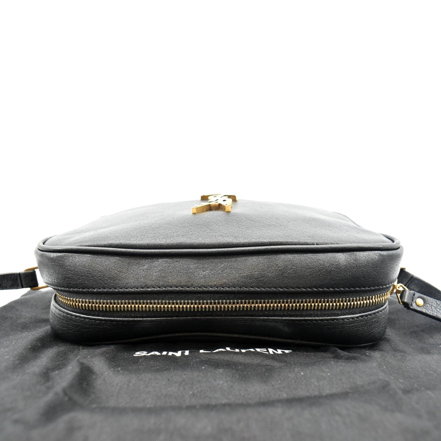 SAINT LAURENT Leather Camera Crossbody Bag Black