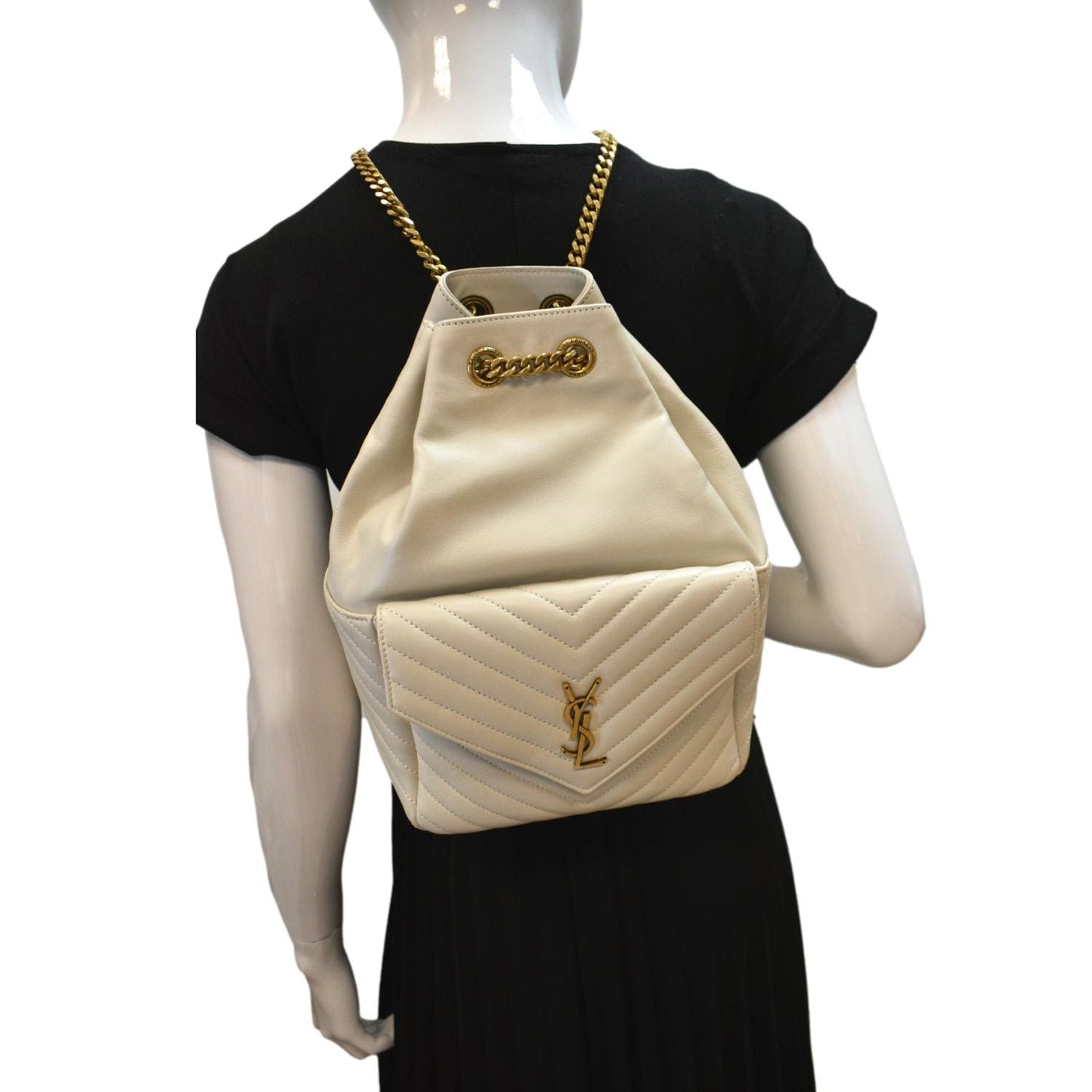 SAINT LAURENT Joe Lambskin Leather Backpack Bag