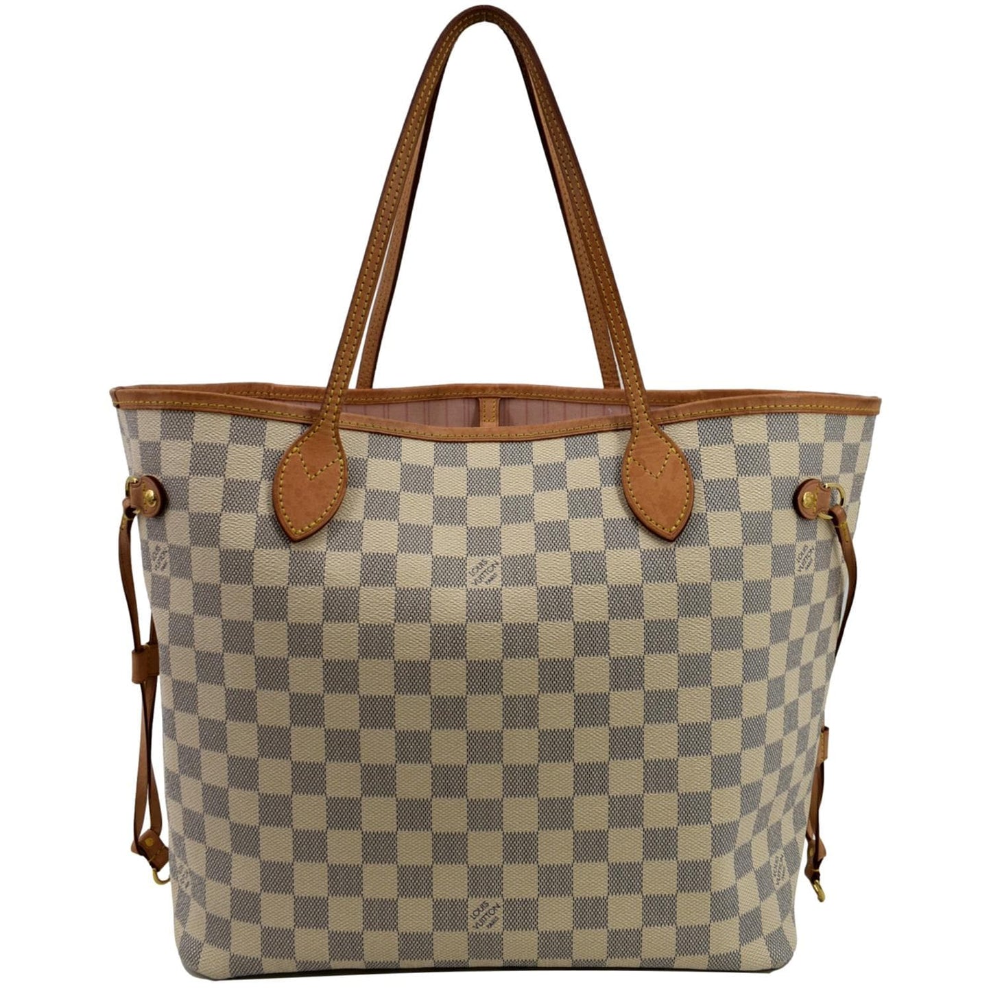 LOUIS VUITTON Neverfull MM Damier Azur Tote Bag White