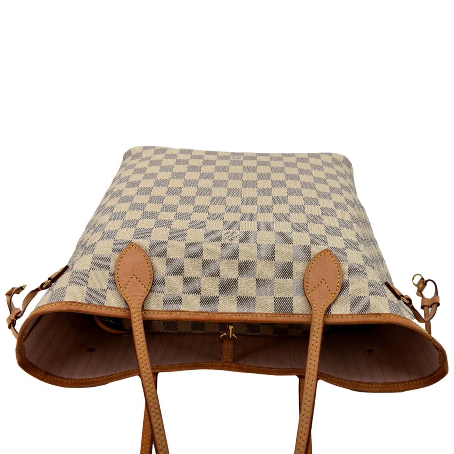 LOUIS VUITTON Neverfull MM Damier Azur Tote Bag White