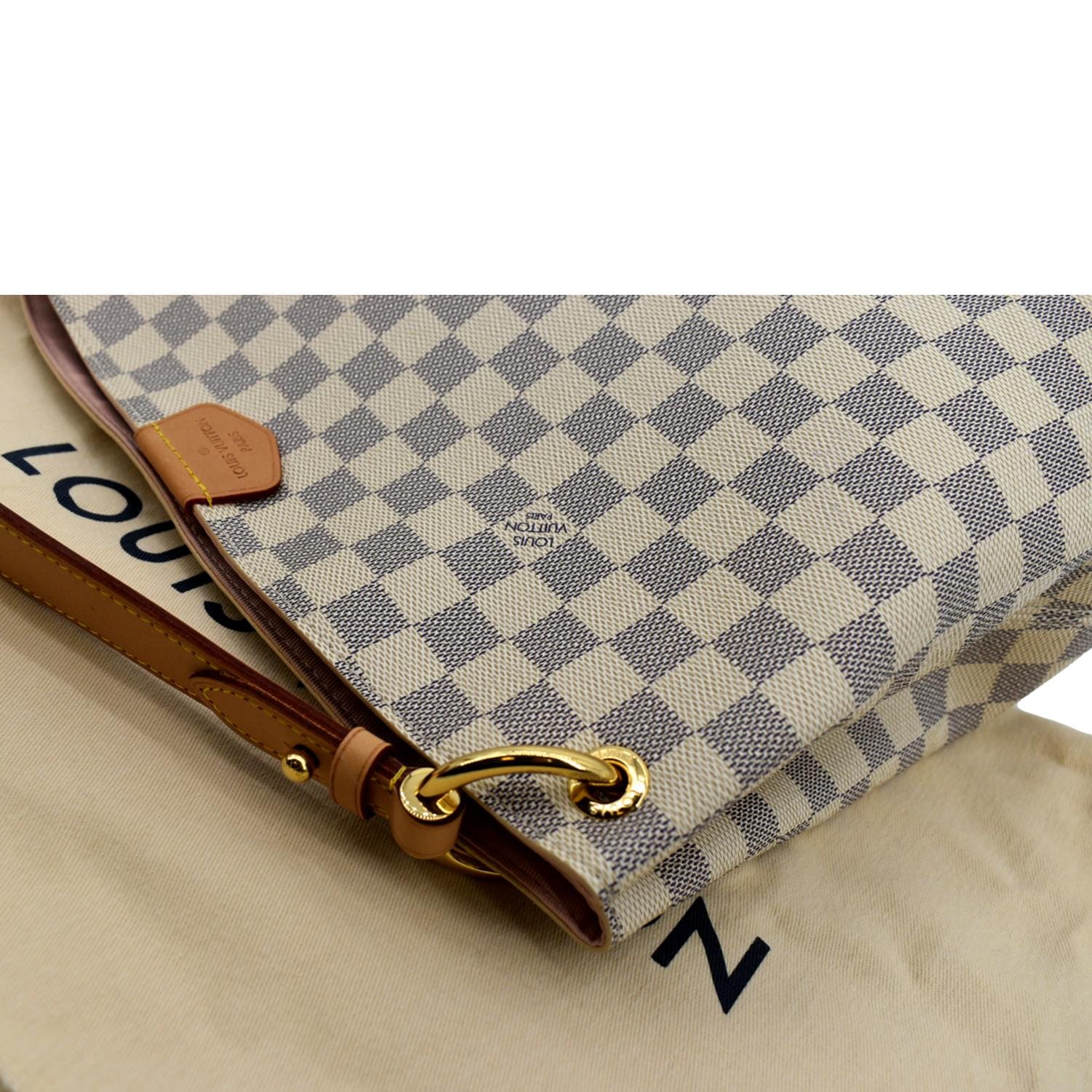 LOUIS VUITTON Graceful PM Damier Azur Shoulder Bag White
