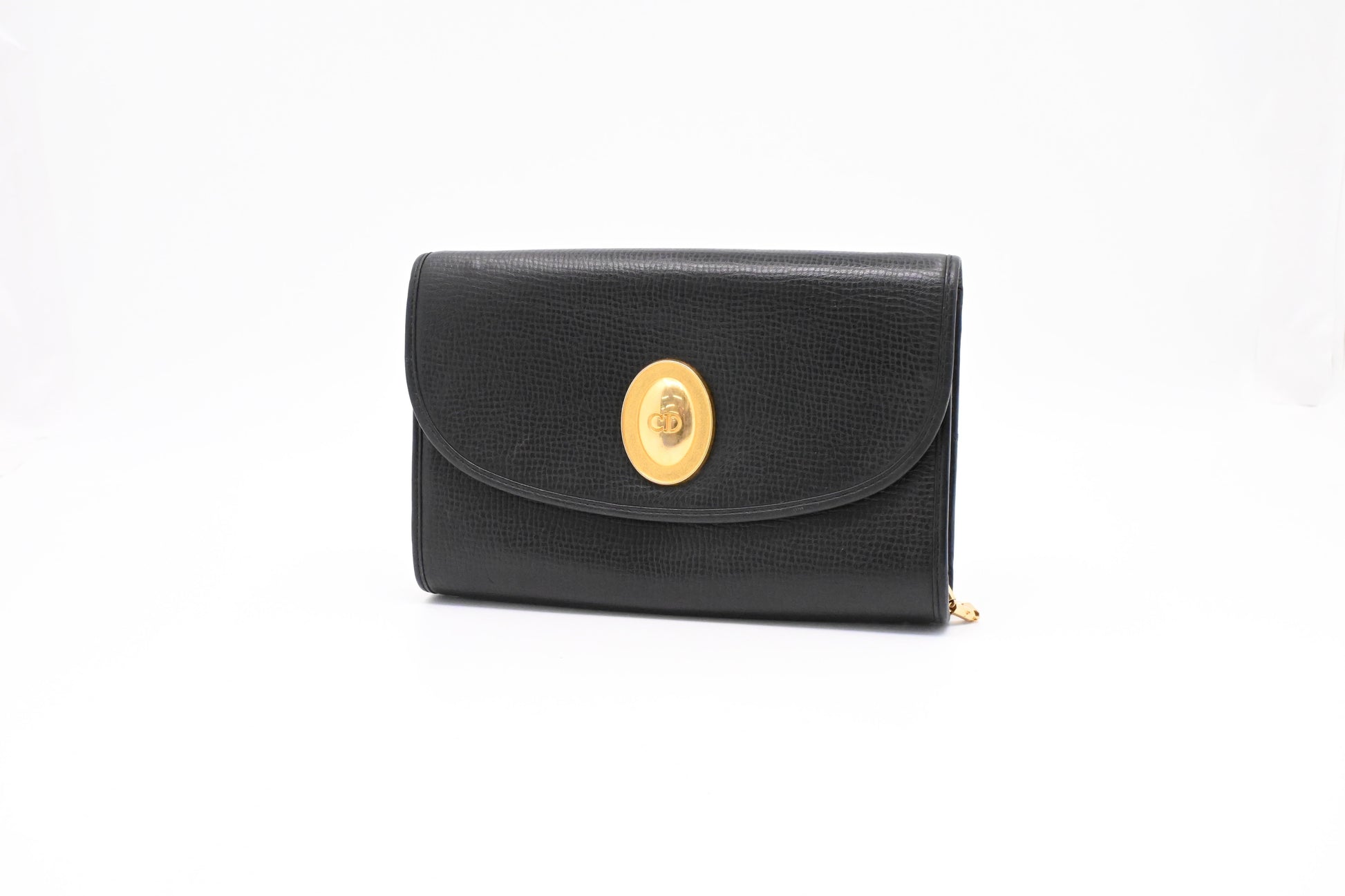 Dior Chain Shoulder Bag in Black Leather