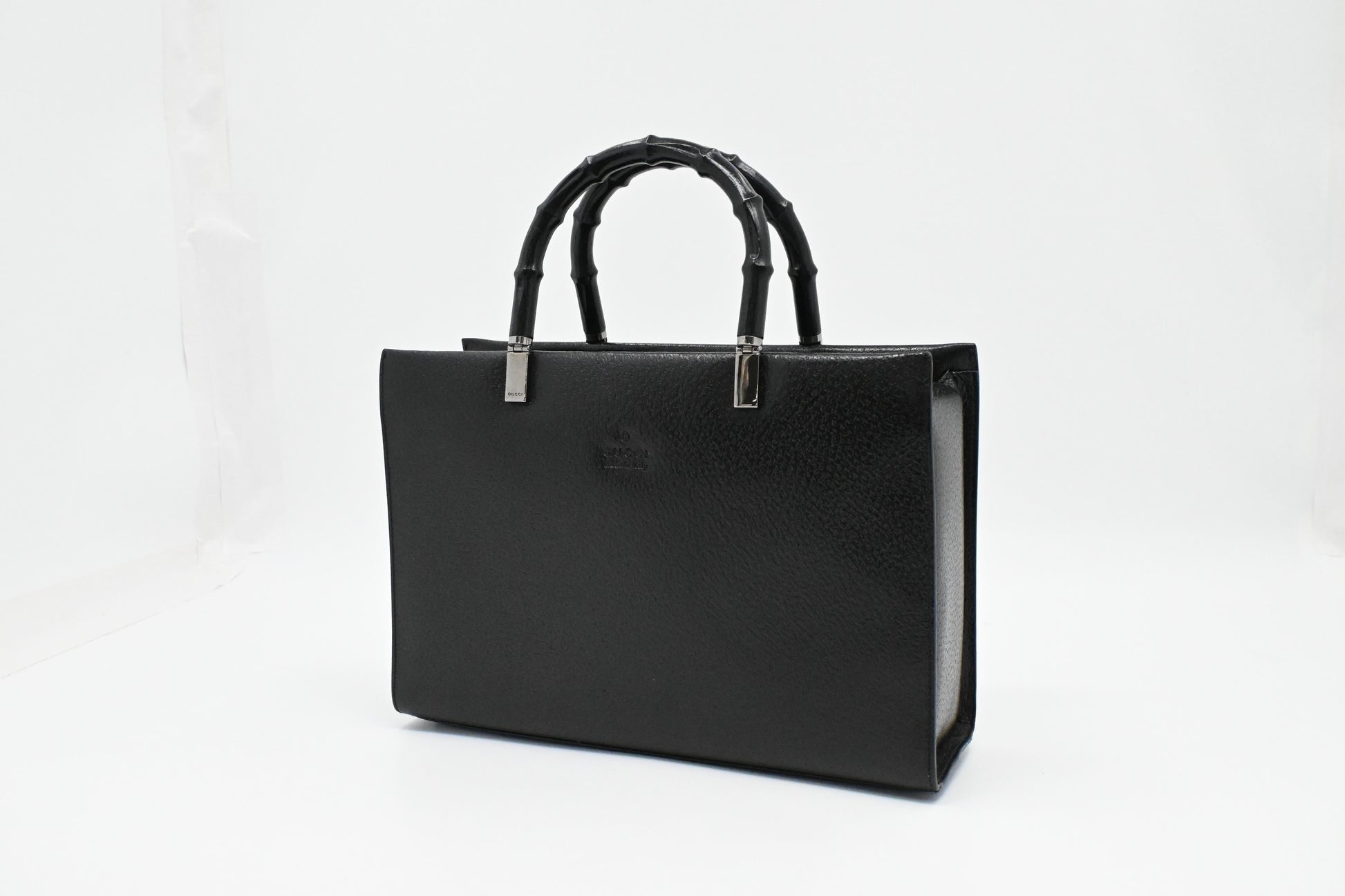 Gucci Bamboo Handbag in Black Leather