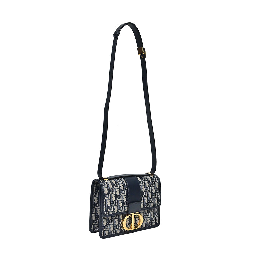 Blue Dior Oblique Jacquard 30 Montaigne Bag - 4 (Rented Out)