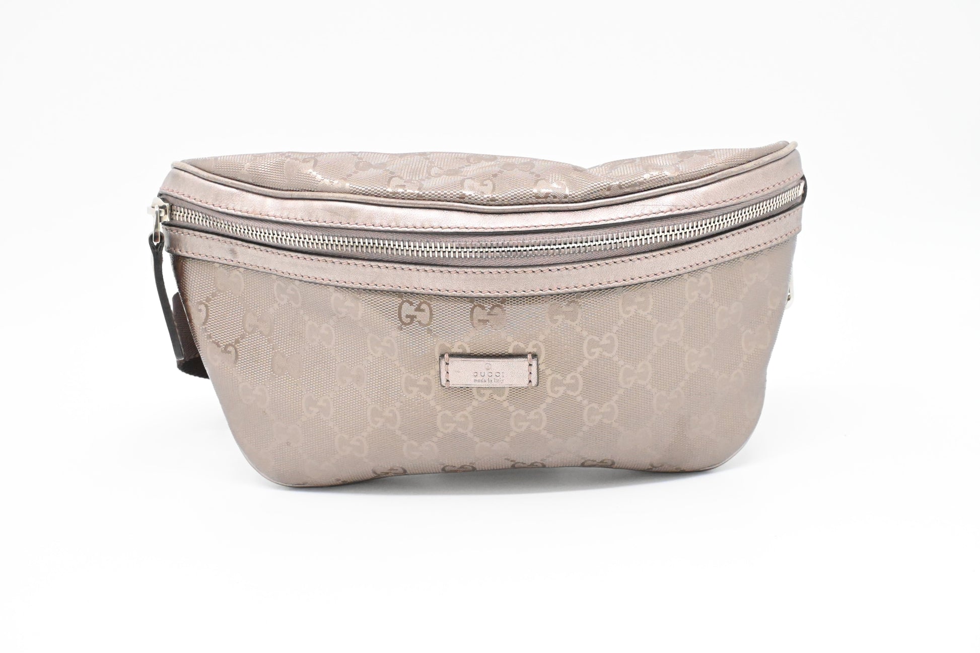 Gucci Bumbag in Silver-Pink Imprime Canvas