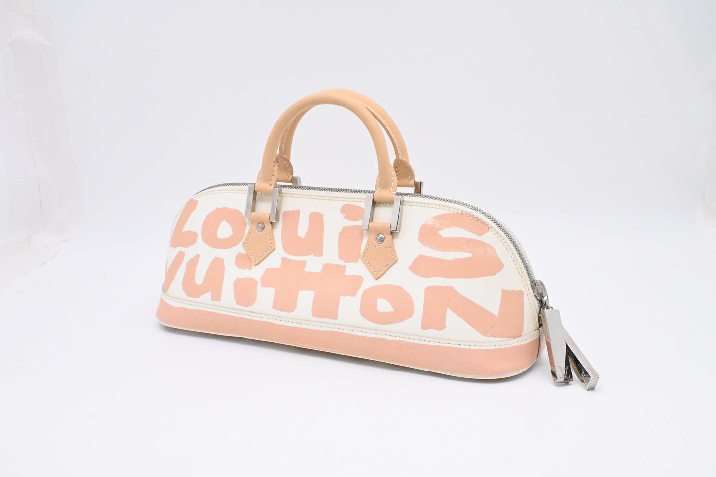 Louis Vuitton x Stephen Spro Alma Horizontal in Beige Graffiti Glazed Leather
