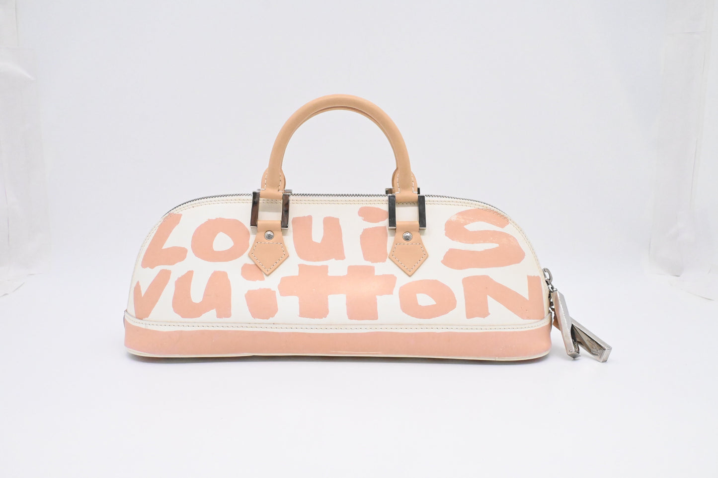 Louis Vuitton x Stephen Spro Alma Horizontal in Beige Graffiti Glazed Leather