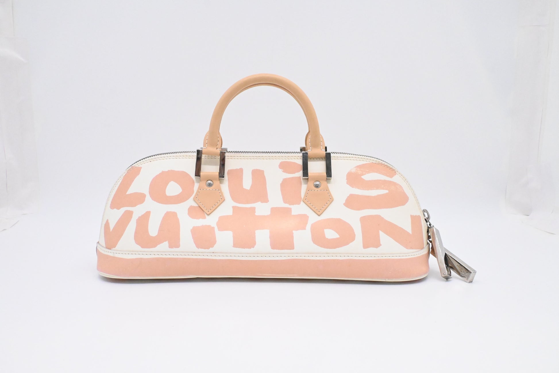 Louis Vuitton x Stephen Spro Alma Horizontal in Beige Graffiti Glazed Leather