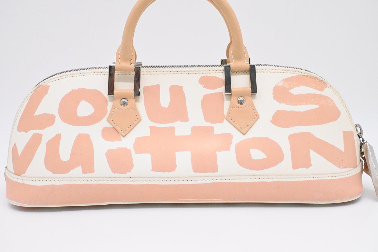 Louis Vuitton x Stephen Spro Alma Horizontal in Beige Graffiti Glazed Leather