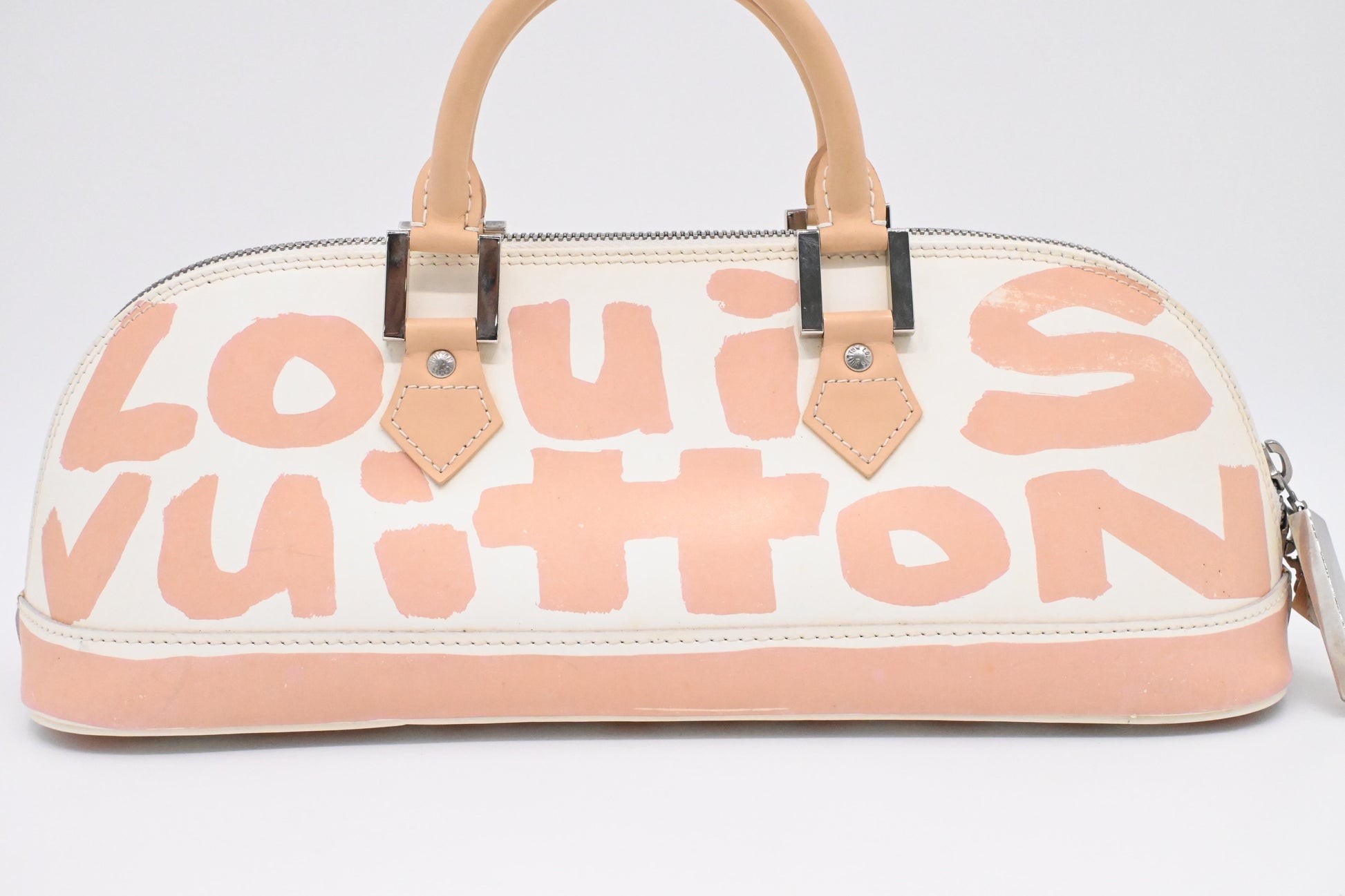 Louis Vuitton x Stephen Spro Alma Horizontal in Beige Graffiti Glazed Leather