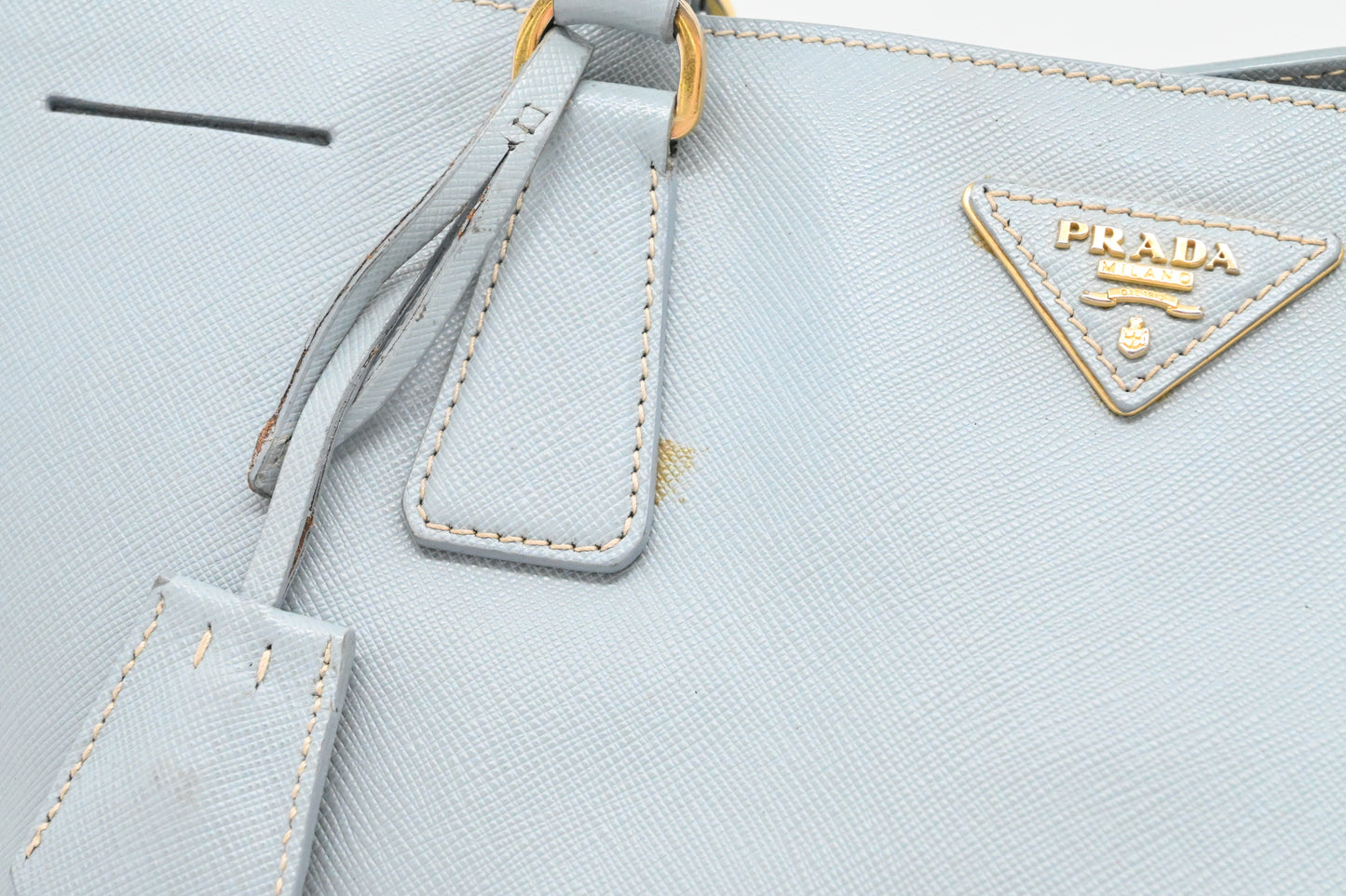 Prada Large Galleria in Light Blue Saffiano Leather