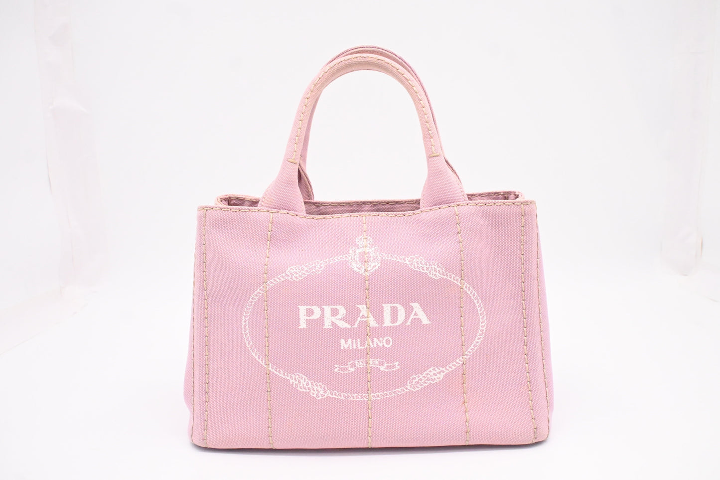 Prada Small Canapa in Pink Canvas