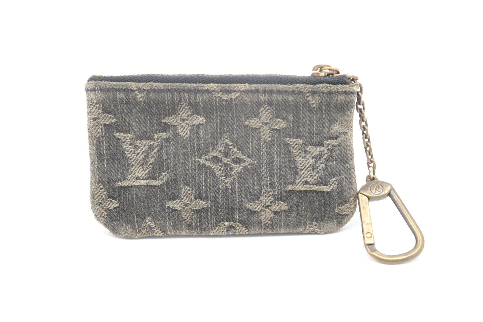 Louis Vuitton Pochette Cles in Black Monogram Denim