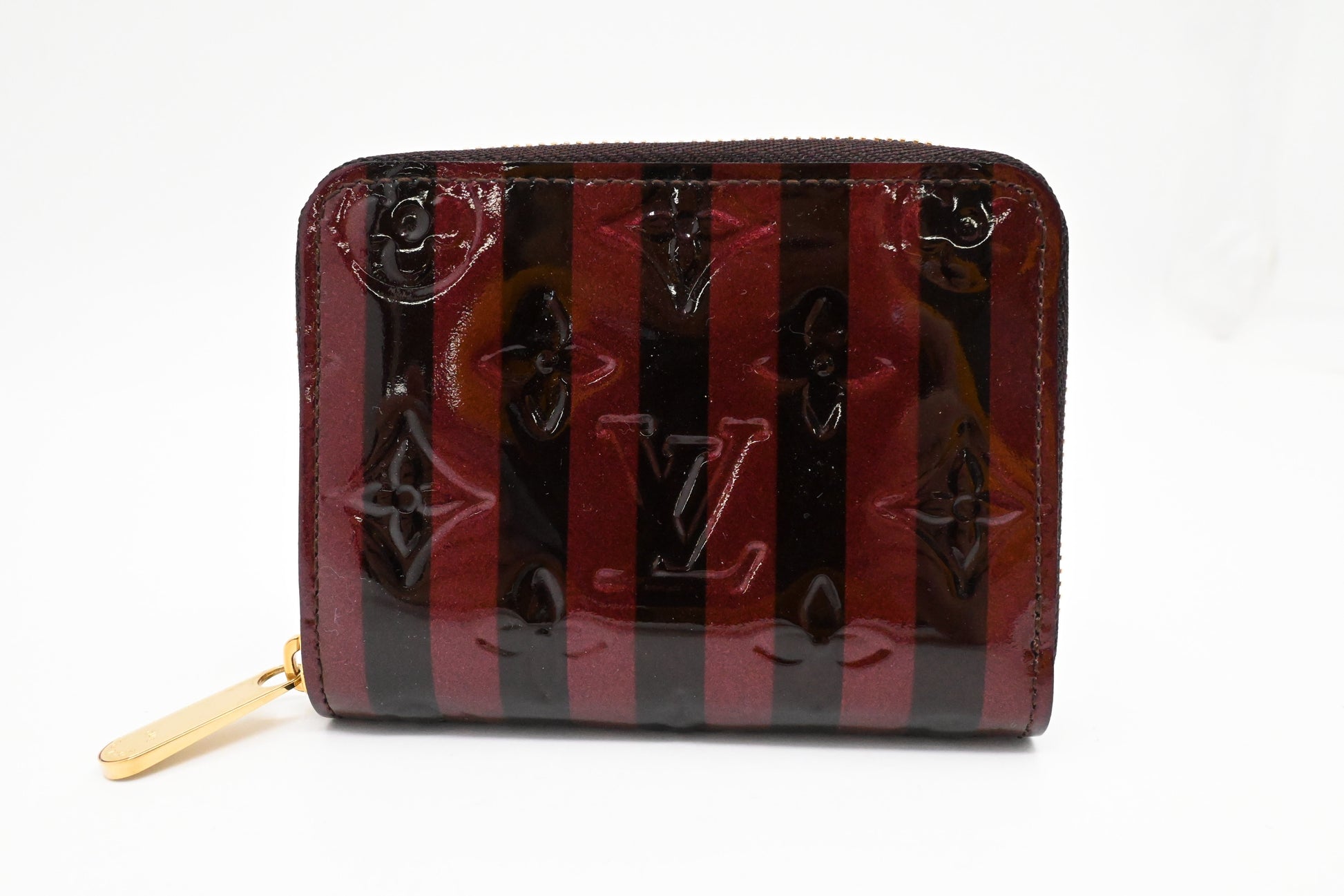 Louis Vuitton Compact Wallet in Striped Vernis Leather