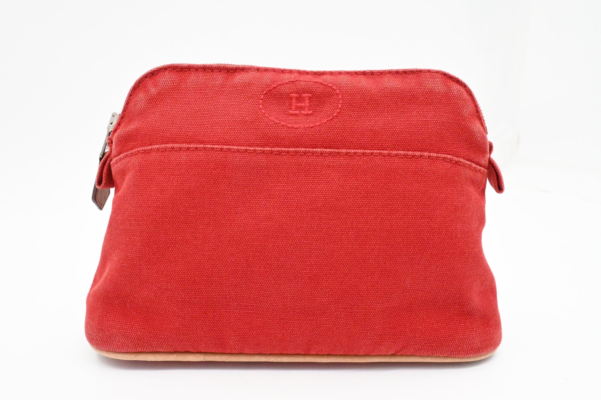 Hermes Bolide Pouch 20 in Red Canvas