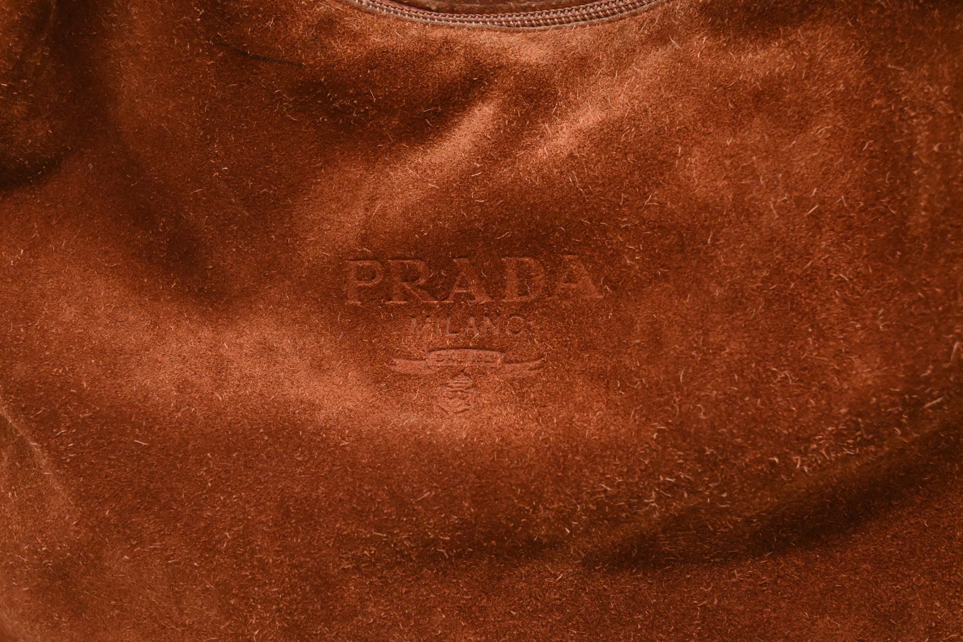 Prada Hobo Bag in Brown Suede
