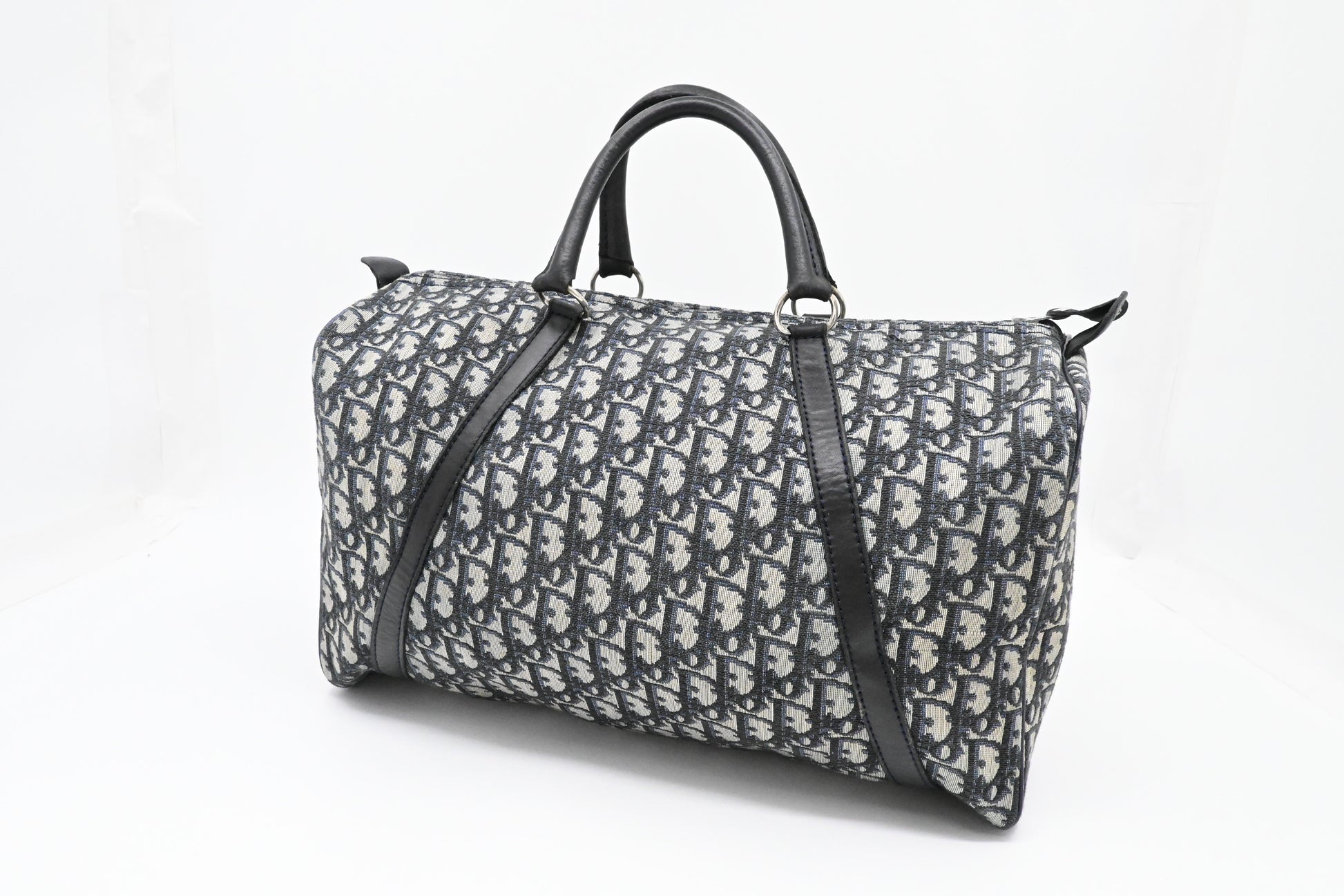 Dior Boston Bag in Navy Blue Oblique Canvas