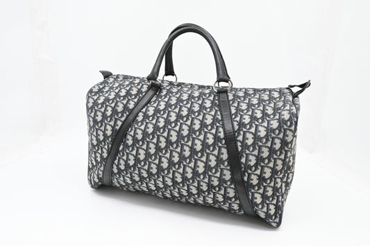 Dior Boston Bag in Navy Blue Oblique Canvas