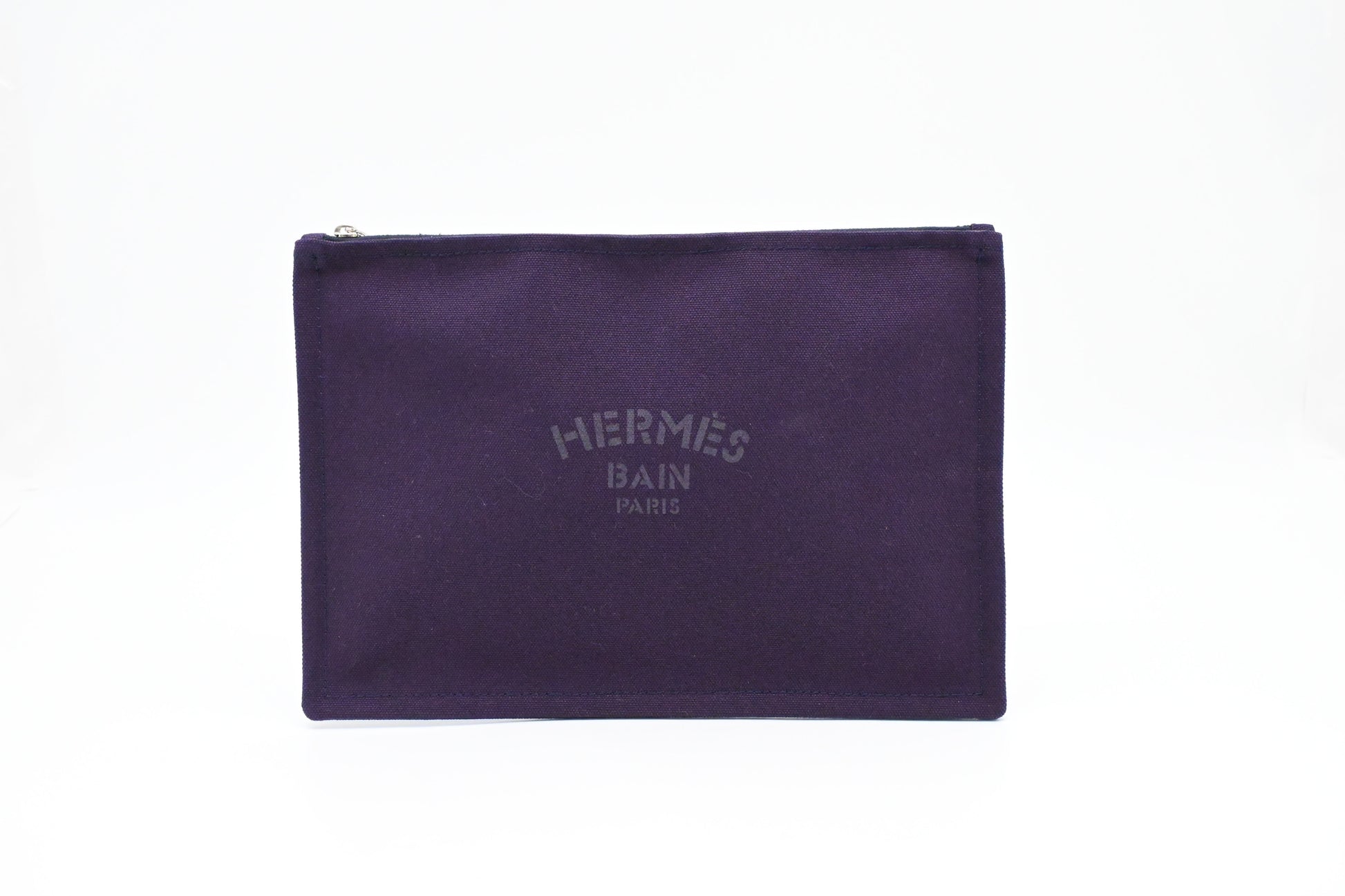 Hermes Bain Pouch in Purple Canvas