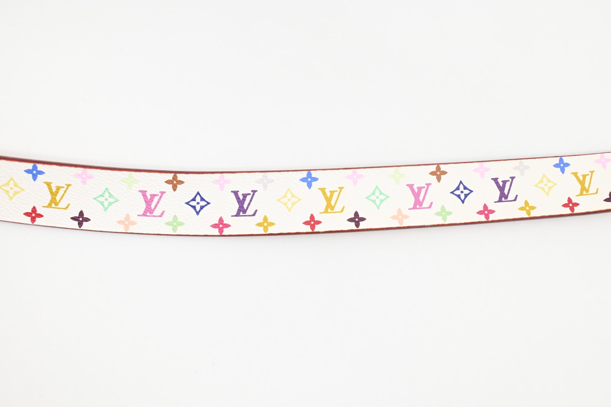 Louis Vuitton Belt in White Multicolor Monogram Canvas