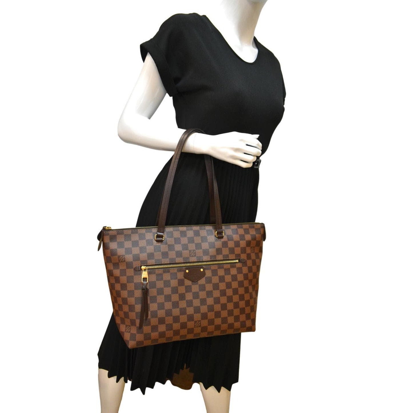 LOUIS VUITTON Iena MM Damier Ebene Shoulder Bag Brown