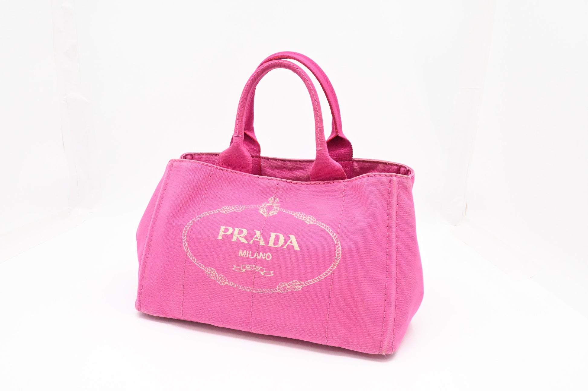 Prada Canapa Tote in Pink Canvas
