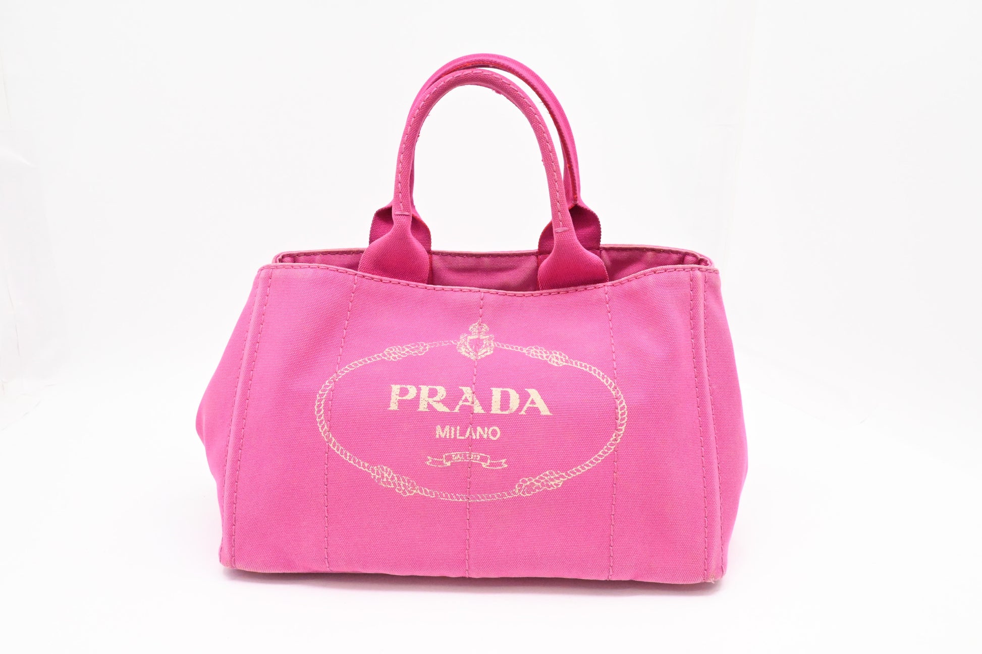 Prada Canapa Tote in Pink Canvas