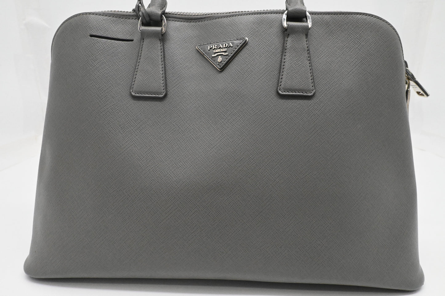 Prada Promenade in Gray Saffiano Leather