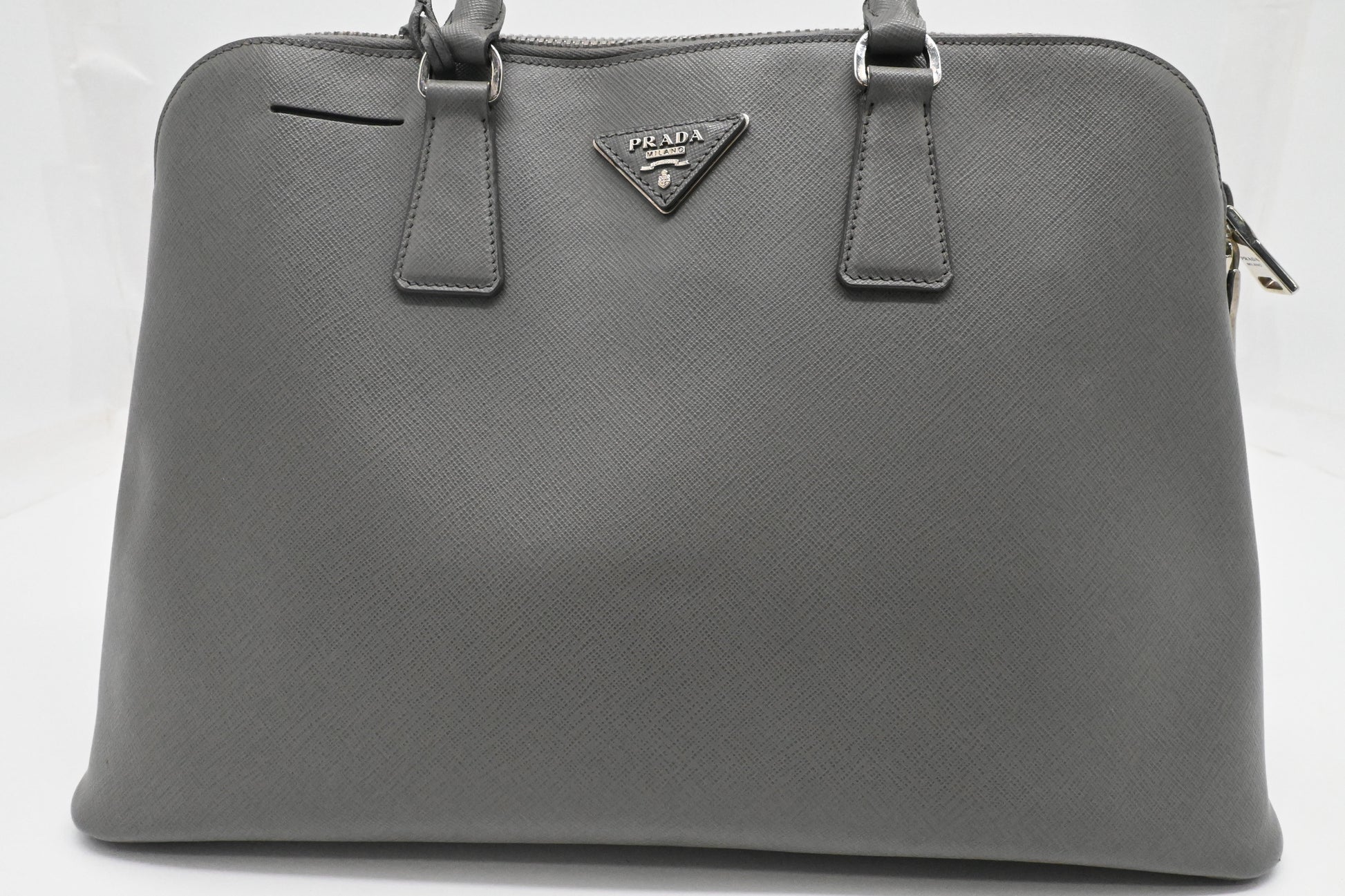Prada Promenade in Gray Saffiano Leather