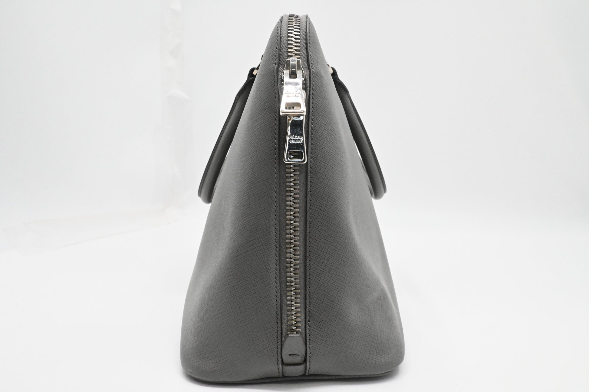 Prada Promenade in Gray Saffiano Leather
