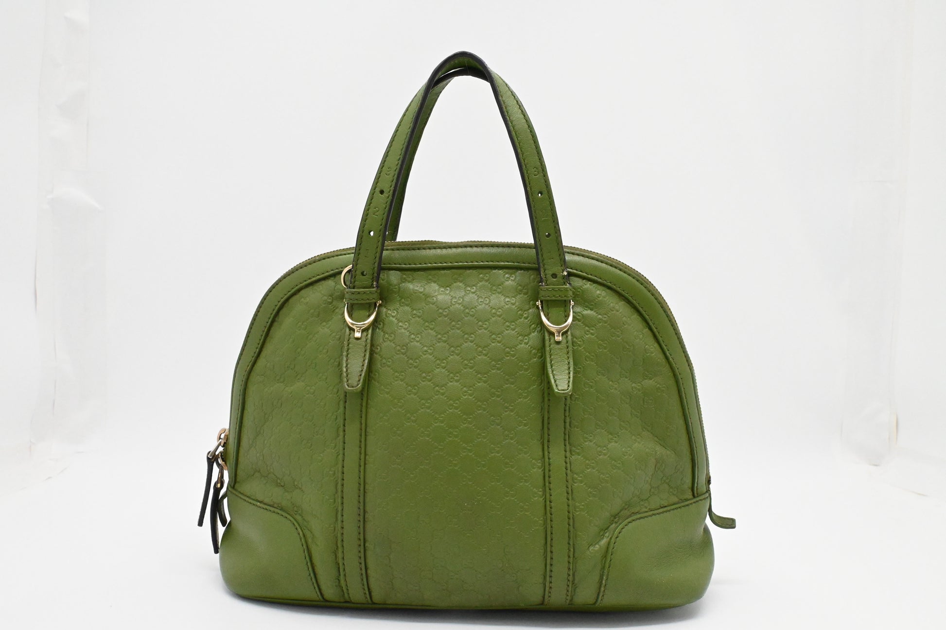 Gucci Dome Shoulder Bag in Green Micro Guccissima Leather
