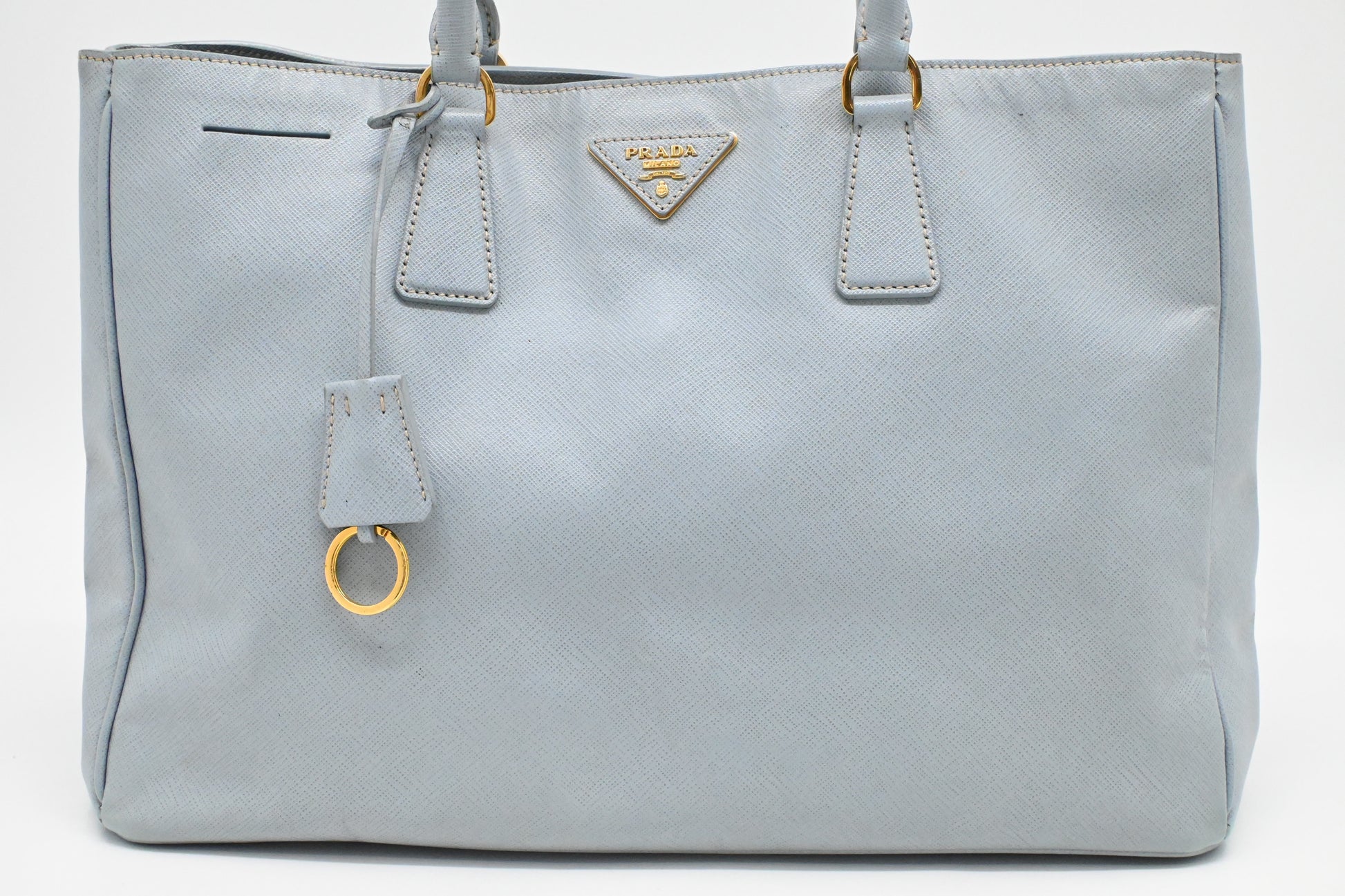 Prada Large Galleria in Light Blue Saffiano Leather
