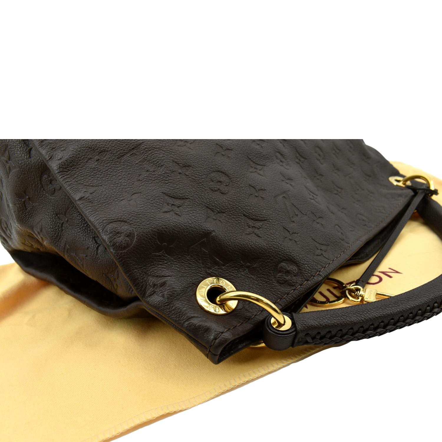 LOUIS VUITTON Artsy MM Monogram Empreinte Leather Shoulder Bag Terre