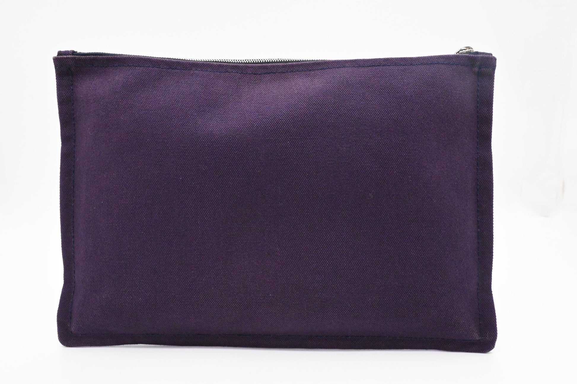 Hermes Large Bain Yachting Pouch in Purple Canvas