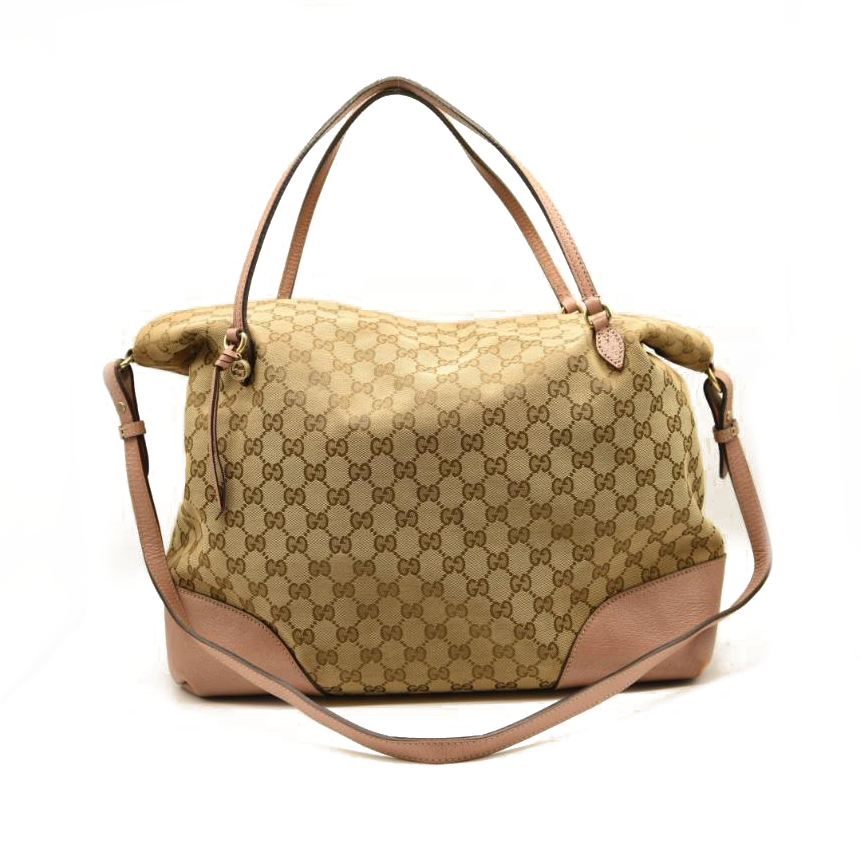 Gucci Monogram Leather Canvas Tote