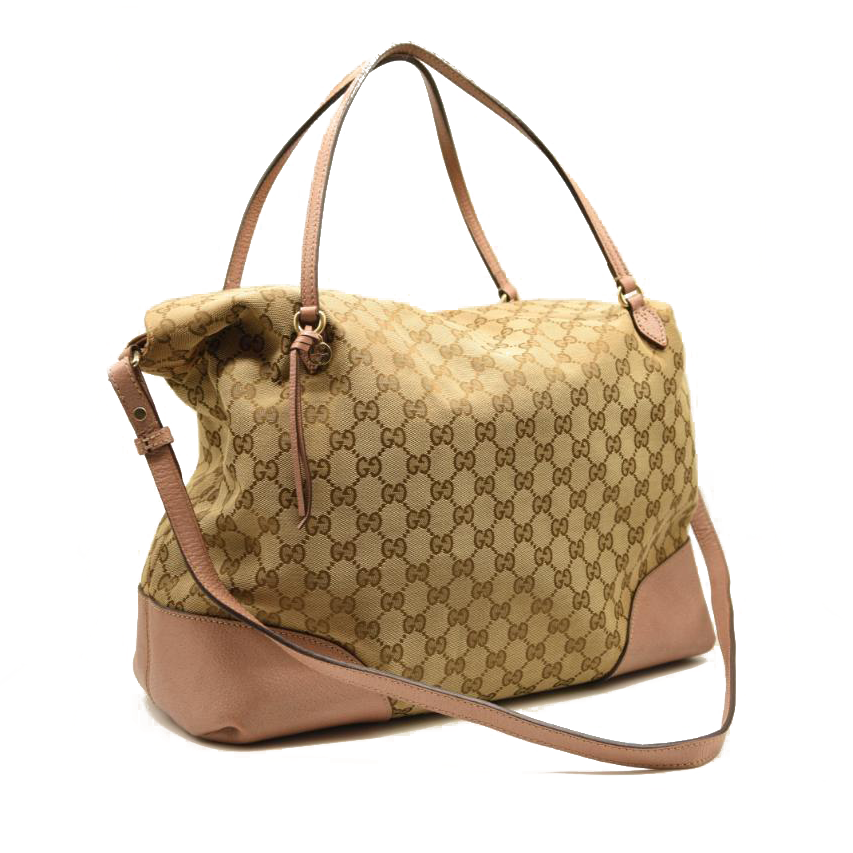 Gucci Monogram Leather Canvas Tote