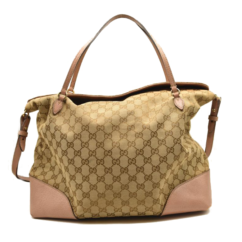 Gucci Monogram Leather Canvas Tote