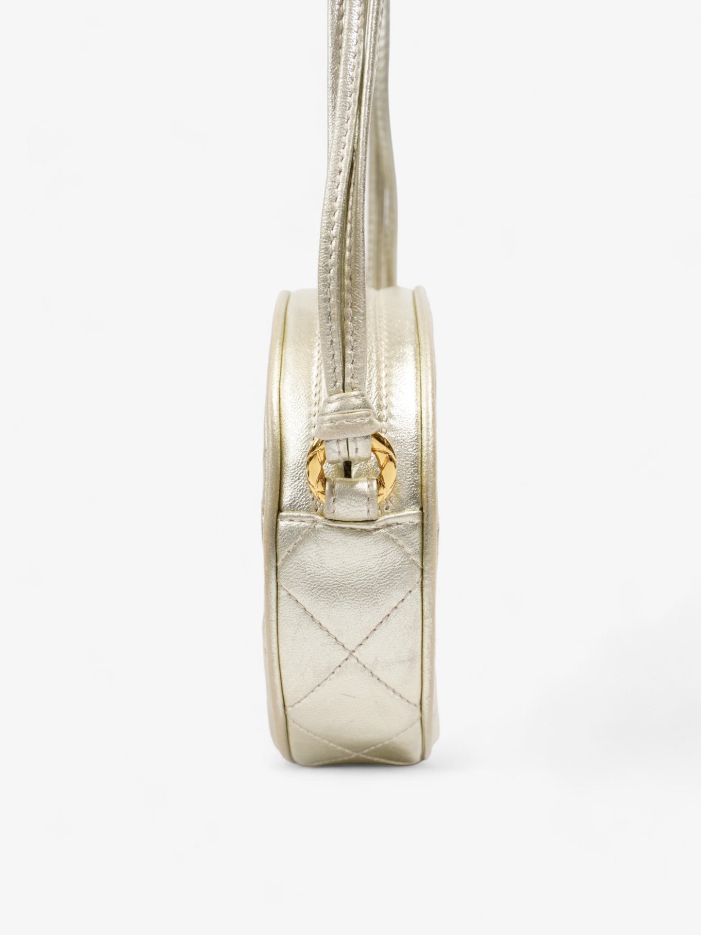 Chanel Round Logo Bag Gold Leather Mini