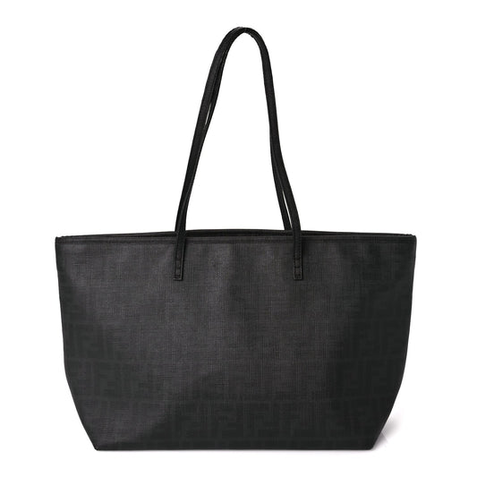 Fendi Zucca Spalmati Small Roll Tote Black